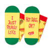 Unisex Hot Dog Socks, Hot Dog Lover Gift, Funny Food Socks, Novelty Hot Dog Gifts, Gift Ideas for Men Women, Funny Hot Dog Socks for Hot Dog Lovers, Valentines Gifts, Christmas Gifts