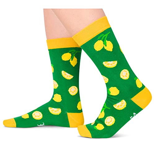 Lovely Lemon Unisex Green Crew Socks