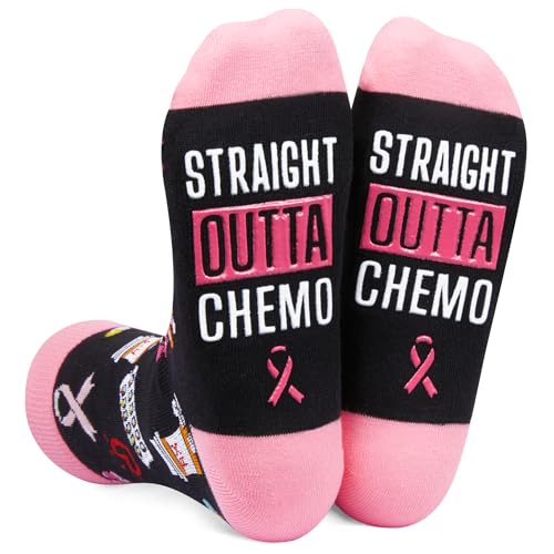 Cancer Awareness Socks, Unisex Breast Cancer Socks, Chemo Socks, Survivor Gifts for Women Men, Inspirational Gifts, Breast Cancer Gifts