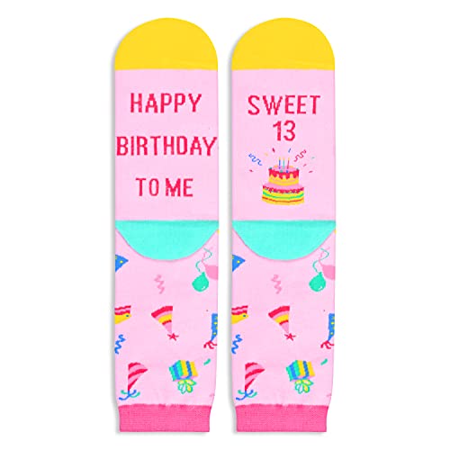 13th Birthday Gift for Her, Unique Presents for 13-Year-Old Girl, Funny Birthday Idea for Teenage Girls Crazy Silly 13th Birthday Socks