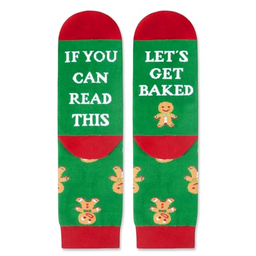 Funny Christmas Vacation Gifts for Kids, Funny Crazy Christmas Socks Holiday Socks for Childen, Gingerbread Socks Santa Socks, Xmas Gifts Girls Boys, Gifts for 7-10 Years Old