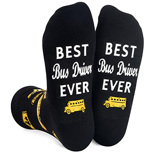 Unisex Bus Driver Socks, Best Bus Driver Gifts for Bus Drivers, School Bus Drivers, Bus Driver Appreciation Gifts, Women Men School Bus Driver Socks