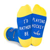 Kids' Fun Socks, Unisex Novelty Hockey Socks for Kids, Children Ball Sports Socks, Gifts for Boys Girls, Funny Hockey Gifts for Hockey Lovers, Sports Lover Gift, Gifts for 7-10 Years Old