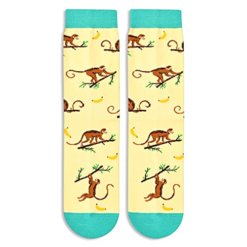 Gender-Neutral Monkey Gifts, Unisex Monkey Socks for Women and Men, Monkey Gifts Animal Socks