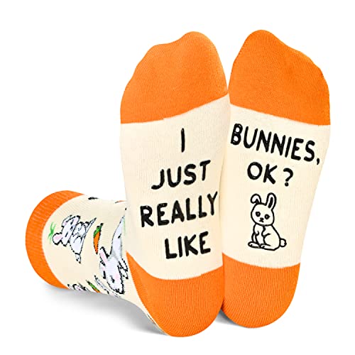 Novelty Bunny Gifts for Children Fun Bunny Socks for Boys and Girls Unique Bunny Lover Gifts for Kids Easter Gifts, Gifts for 7-10 Years Old