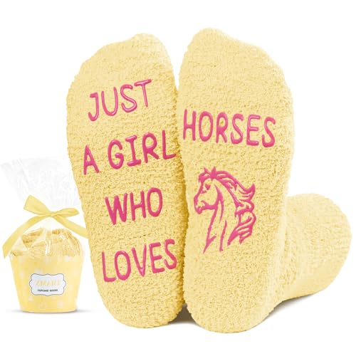 Unique Horse Gifts for 7-10 years old Girls Who Love Horse, Cute Horse Gifts for Kids, Crazy Fuzzy Horse Socks for 7-10 years old, Unique Horse Gifts for Horse Lovers