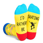 Novelty Skateboard Socks for Kids, Funny Skateboard Gifts for Sports Lovers, Kids' Gifts for Boys and Girls, Unisex Skateboard Themed Socks Children, Silly Socks, Cute Socks, Gifts for 7-10 Years Old