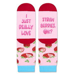 Cute Strawberry Unisex Child's Pink Crew Socks