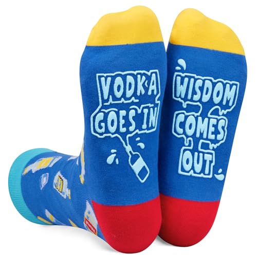 Vodka Lovers Gifts Novelty Vodka Sock for Men Women, Funny Socks Vodka Gifts Cool Socks, Funny Saying Socks Gifts for Vodka Lovers