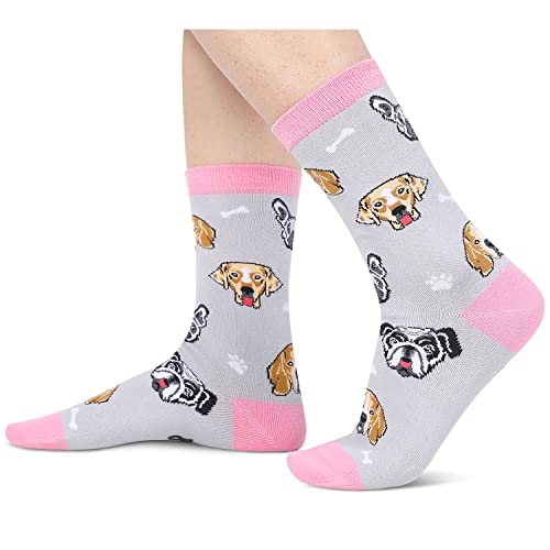 Dog Lover Gifts for Women Dog Gifts for Girl Lady Female Crazy Dog Socks 2 Pairs