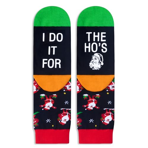 Funny Christmas Vacation Gifts for Kids, Funny Crazy Christmas Socks Holiday Socks for Childen, Christmas Santa Socks Santa Socks, Xmas Gifts Girls Boys, Gifts for 7-10 Years Old