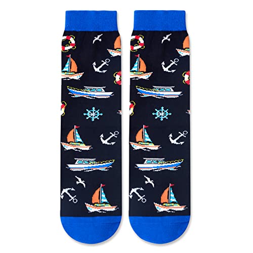 Unisex Cool Gift for Boat Owners, Boating Gifts for Boating Enthusiasts, PNautical Gifts Boating Gifts for Dads, Couples, Men Women, Boating Socks