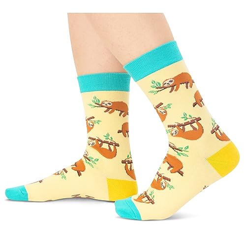 Gender-Neutral Sloth Gifts, Unisex Sloth Socks for Women and Men, Sloth Gifts Animal Socks