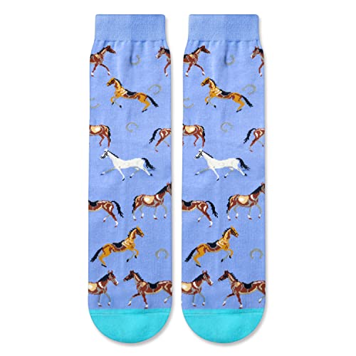 Funny Saying Horse Gifts for Women,This Girl Loves Horses,Novelty Horse Print Socks Equestrian Gift