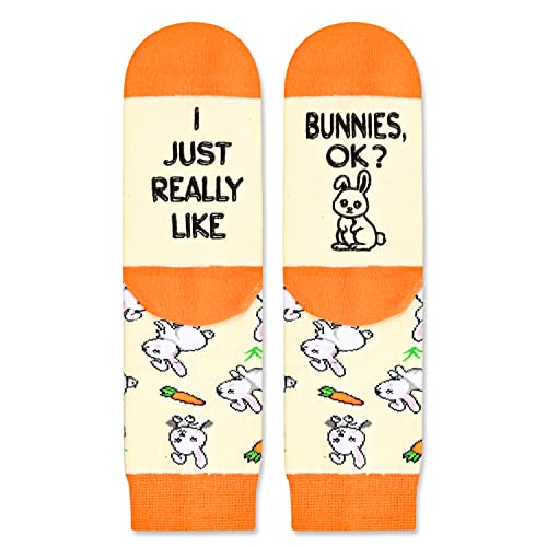 Novelty Bunny Gifts for Children Fun Bunny Socks for Boys and Girls Unique Bunny Lover Gifts for Kids Easter Gifts, Gifts for 7-10 Years Old