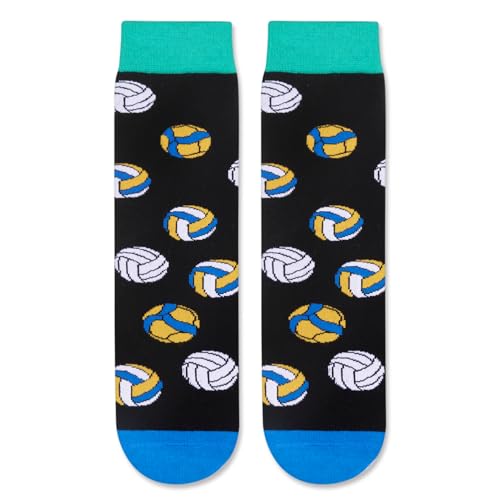 Unisex Novelty Volleyball Socks for Kids, Children Ball Sports Socks, Funny Volleyball Gifts for Volleyball Lovers, Kids' Fun Socks, Perfect Gifts for Boys Girls, Sports Lover Gift, Gifts for 7-10 Years Old