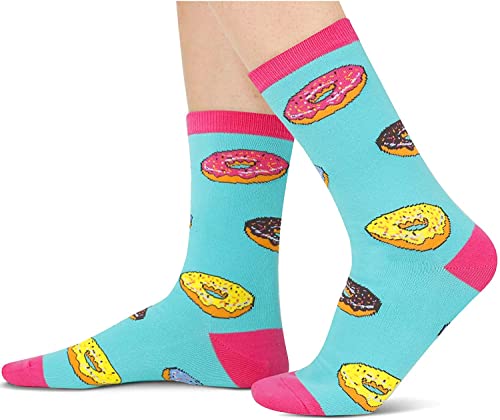 Women's Donut Socks, Donut Lover Gift, Funny Food Socks, Novelty Donut Gifts, Gift Ideas for Women, Funny Donut Socks for Donut Lovers, Mother's Day Gifts