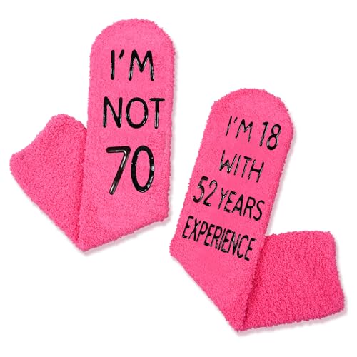 70th Birthday Gift for Her, Unique Presents for 70-Year-Old Women, Funny Birthday Idea for Mom Wife Grandma Sister Crazy Silly 70th Birthday Socks