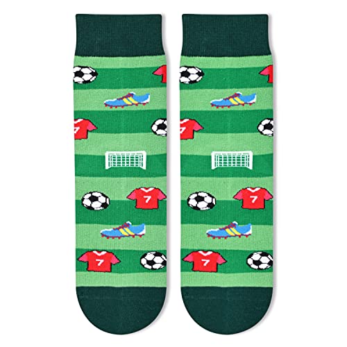 Unisex Soccer Socks for Children 10-12 Years Old, Silly Socks for Kids, Funny Soccer Gifts for Soccer Lovers, Cute Sports Socks for Boys Girls, Novelty Kids' Gifts for Sports Lovers