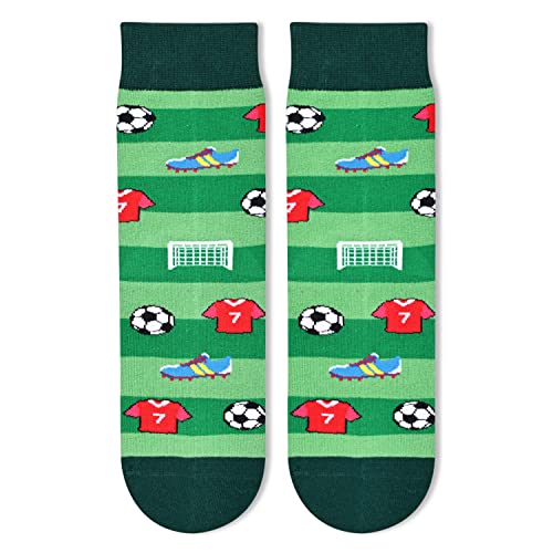 Unisex Soccer Socks for Kids Teens, Funny Soccer Gifts for Soccer Lovers, Boys Girls Soccer Socks, Cute Sports Socks for Sports Lovers, Gifts for 7-10 Years Old