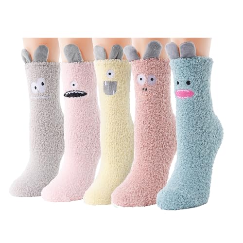 Fuzzy Socks for Women Girls Colorful Indoors Animal Slipper Socks, Warm Cozy Socks Gift for Mom, Wife, Daughter, Girlfriend, Grandma, Sister