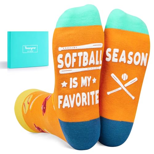 Unisex Funny Socks Softball Socks for Women Men, Softball Mom Dad Gifts Unique Softball Gifts for Men Women Softball Coach Gifts for Men Women