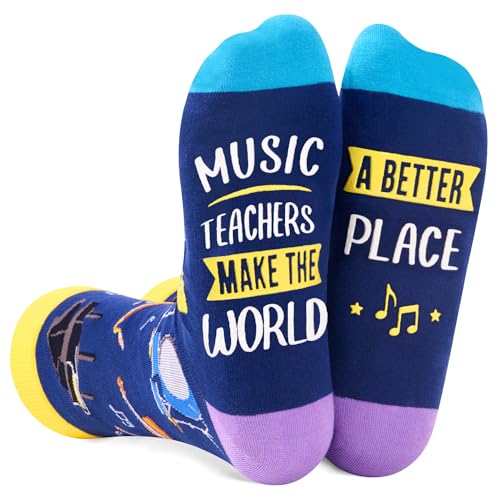 Music Socks, Cool Gifts for Music Teachers, Cute Music Teacher Gifts, Teacher Appreciation Gifts for Music Teachers Men Women, Funny Teacher Gifts