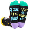 Guitar Socks, Crazy Socks Guitar Fun Print Novelty Crew Socks for Women, Guitar Gifts, Music Lover Gift