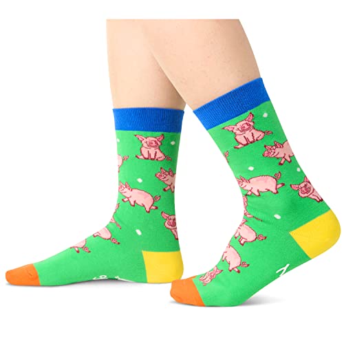 Gender-Neutral Pig Gifts, Unisex Fun Pig Socks for Women Men, Pig Gifts for Farmers Piggy Lovers, Novelty Farm Animal Socks