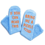 Pickle Gifts, Funny Gifts for Grils Boys, Crazy Novelty Silly Fun Socks, Fuzzy Pickle Socks