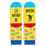 Novelty Skateboard Socks for Kids, Funny Skateboard Gifts for Sports Lovers, Kids' Gifts for Boys and Girls, Unisex Skateboard Themed Socks Children, Silly Socks, Cute Socks, Gifts for 7-10 Years Old