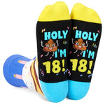 Funny 18th Birthday Socks, Crazy Silly Gift Idea for Sons, Daughters, and Friends, Unique 18th Birthday Gifts for Boys and Girls, Birthday Gift for Him and Her