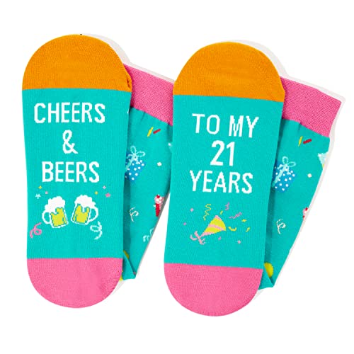 Unique 21th Birthday Gifts for 21 Year Old Men Women, Funny 21th Birthday Socks, Crazy Silly Gift Idea for Unisex Adult, Birthday Gift for Him and Her