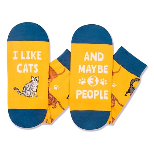Cat Gifts for Cat Owners, Gift for Cat Mom Dad, Unisex Cat Socks, Women Man Cat Gifts