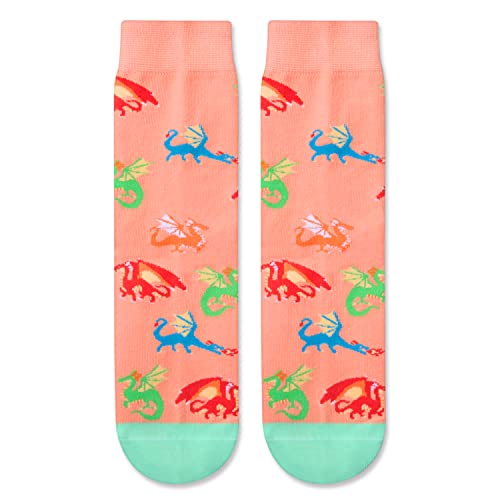 Dragon Lover Gifts for Girls Dragon Gifts for 4-7 Years Old Girls, Fun Girls Novelty Dragon Socks