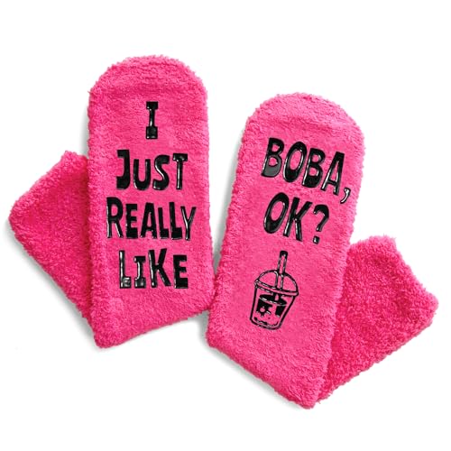 Funny Boba Tea Socks for Women Girls, Silly Boba Tea Gifts for Milk Tea Lovers, Cute Crazy Boba Socks Gifts