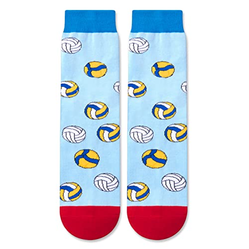 Cute Ball Sports Socks for Sports Lovers, Unisex Volleyball Socks for Men Women, Funny Volleyball Gifts for Volleyball Lovers, Perfect Women Men Volleyball Socks Gift