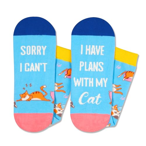 Funny Novelty Socks for Cat Lover, Cat Lovers Gifts, Cute Cat Printed Casual Crew Sock Gifts for Men Women