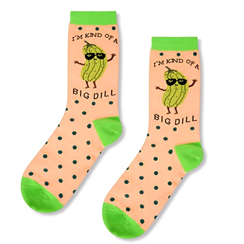 Gift for Mom, Women's Pickle Socks, Anniversary Gift for Her, Pickle Lover Gift, Funny Food Socks, Novelty Pickle Gifts for Women, Funny Pickle Socks for Pickle Lovers