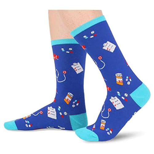 2 Pack Funny Nurse Gifts for Women, Medical Nursing Pharmacy Socks, Novelty Silly Nurse Gift Socks