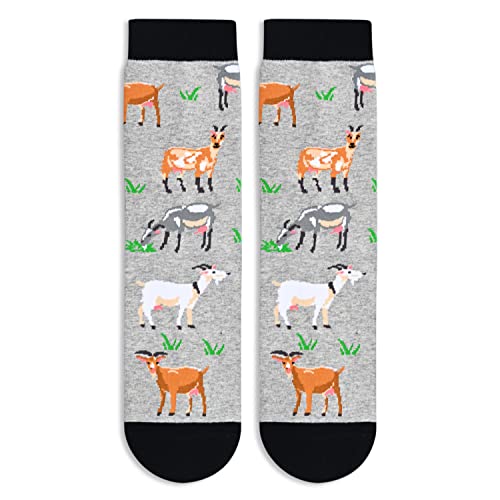 One-Size-Fits-All Goat Gifts, Unisex Goat Socks for Women and Men,  Sheep Gifts Gender-Neutral Animal Socks