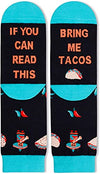 Funny Taco Socks for Unisex Adult Who Love Taco, Novelty Taco Gifts,Men Women Gag Gifts, Gifts for Taco Lovers, Taco Tuesday, If You Can Read This, Bring Me Tacos Socks