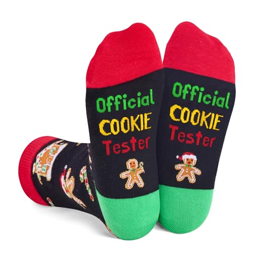 Gingerbread Socks for Teens, Gingerbread Snata Gifts for Kids Funny Crazy Christmas Socks for Childen Novelty Festive Xmas Gift Present Stocking Stuffer, Gifts for 7-10 Years Old