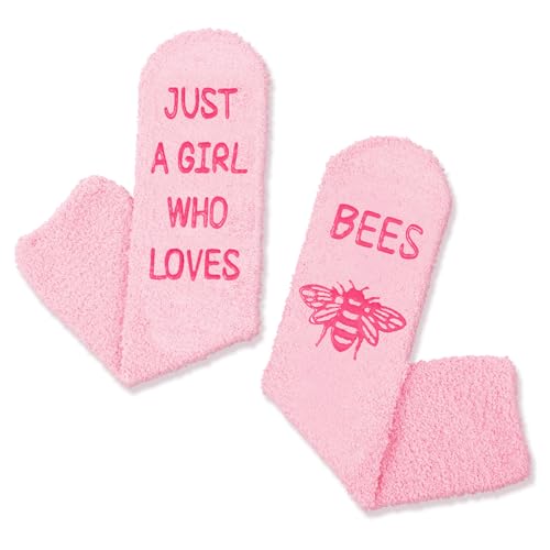 Perfect Gifts for Daughters and Granddaughters Who Love Bee, Cute Bee Gifts for Girls, Crazy Fuzzy Bee Socks Gifts for 7-10 years old Girls, Unique Bee Gifts for Bee Lovers