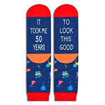 Unique 50th Birthday Gifts for 50 Year Old Men Women, Funny 50th Birthday Socks, Crazy Silly Gift Idea for Unisex Adult, Birthday Gift for Him and Her