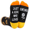 Sunflower Socks, Crazy Socks Sunflower Fun Print Novelty Crew Socks for Women, Sunflower Gifts, Flower Lover Gift