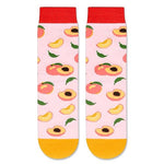 Peach Gifts Unisex Kids Funny Fruit Socks Peach Gifts for Boys and Girls Cute Peach Socks, Gifts for 7-10 Years Old