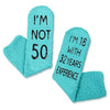 Unique 50th Birthday Gifts for 50 Year Old Women, Funny 50th Birthday Socks, Crazy Silly Gift Idea for Mom, Wife, Sister, Friends, Birthday Gift for Her