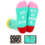 Ice Cream Socks For Men Women, Funny Ice Cream Gifts, Food Lover socks, Unisex pattern socks, Funny socks, Funky socks, Fun Ice Cream Themed Crew Socks