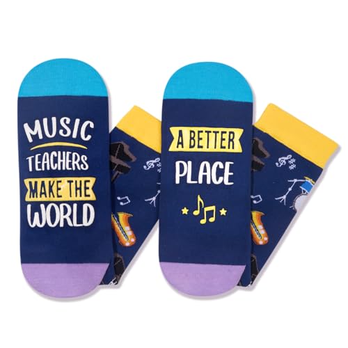 Music Socks, Cool Gifts for Music Teachers, Cute Music Teacher Gifts, Teacher Appreciation Gifts for Music Teachers Men Women, Funny Teacher Gifts